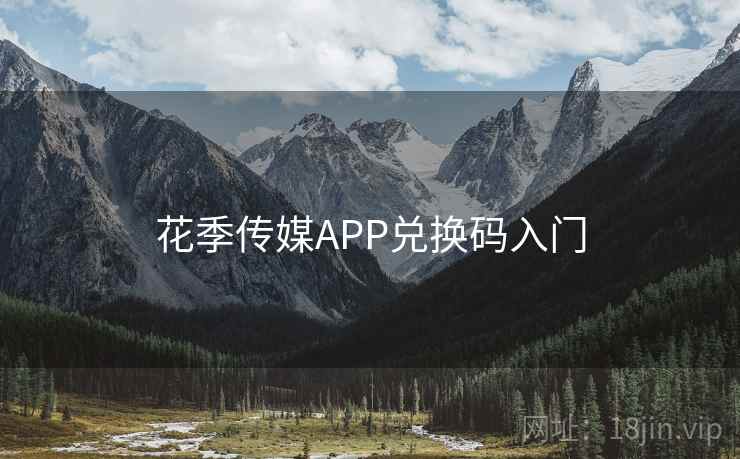 花季传媒APP兑换码入门