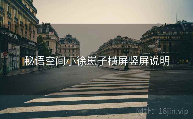秘语空间小徐崽子横屏竖屏说明