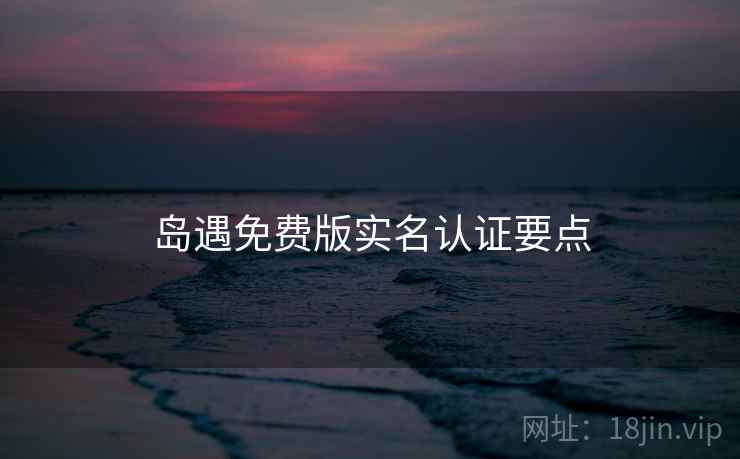 岛遇免费版实名认证要点
