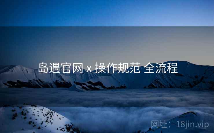 岛遇官网 x 操作规范 全流程