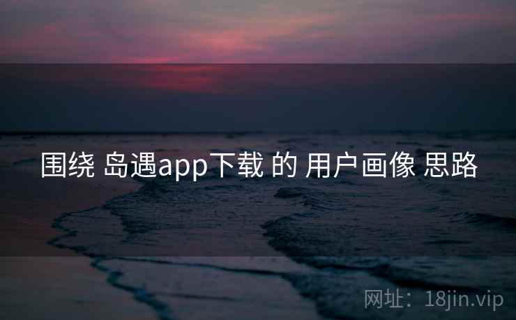 围绕 岛遇app下载 的 用户画像 思路