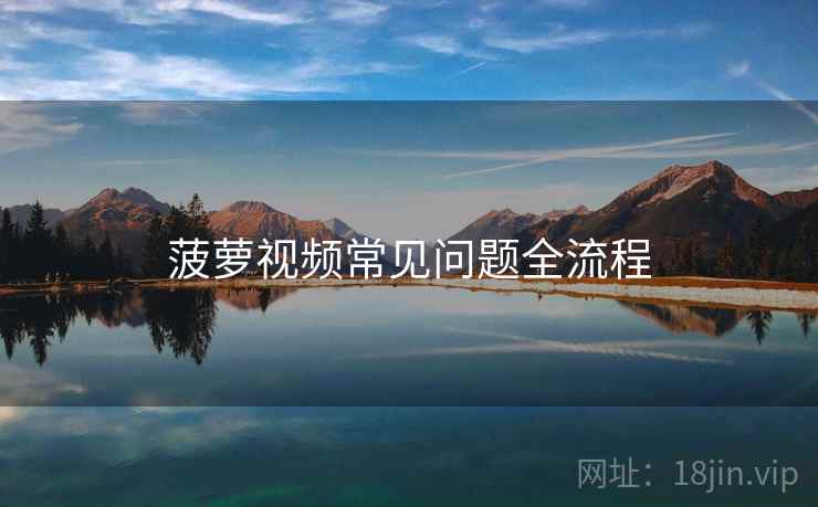菠萝视频常见问题全流程